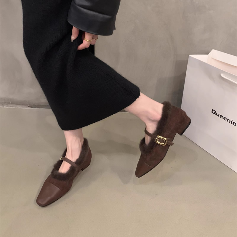 Women Shoes Sneakers - 로퍼 퍼 슈즈 여성용 편안하고 우아한