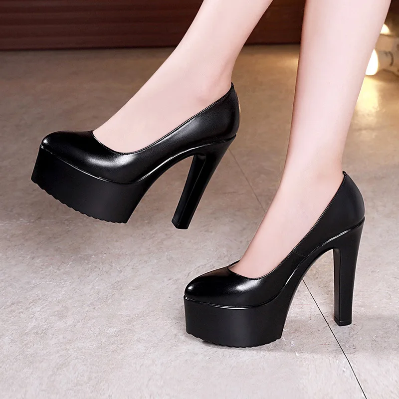 Court Heel Pointed - 플러스 사이즈 32 43 플랫폼 캣워크