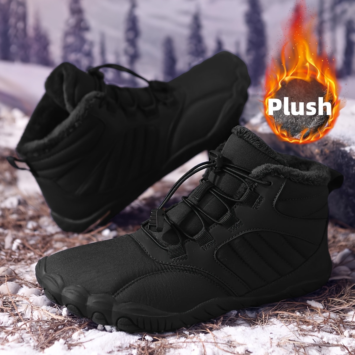 유니섹스 겨울 플리스 안감 맨발 스노우 부츠 5개 발가 - Women'S Shoes X Wide 리뷰 및 가격