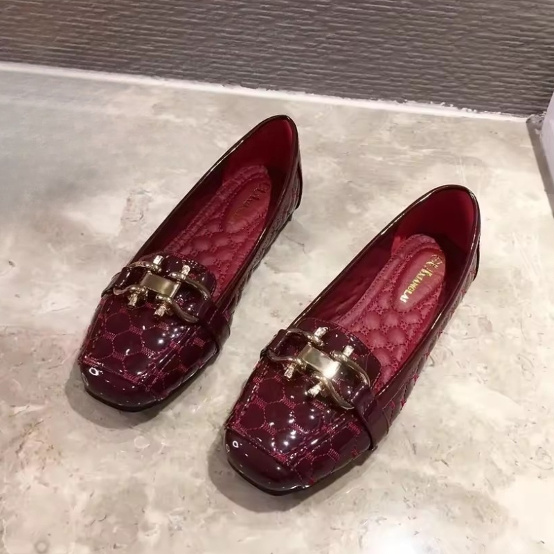 봄 신상 여성 플랫 슈즈 부드러운 밑창 넓은 사각 앞코 - Women'S Shoes Large 리뷰 및 가격