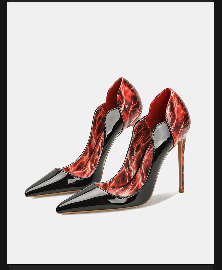 일렉트릭 라이트닝 레오파드 스틸레토 펌프스 여성용 섹시 - Court Heel Pointed 리뷰 및 가격