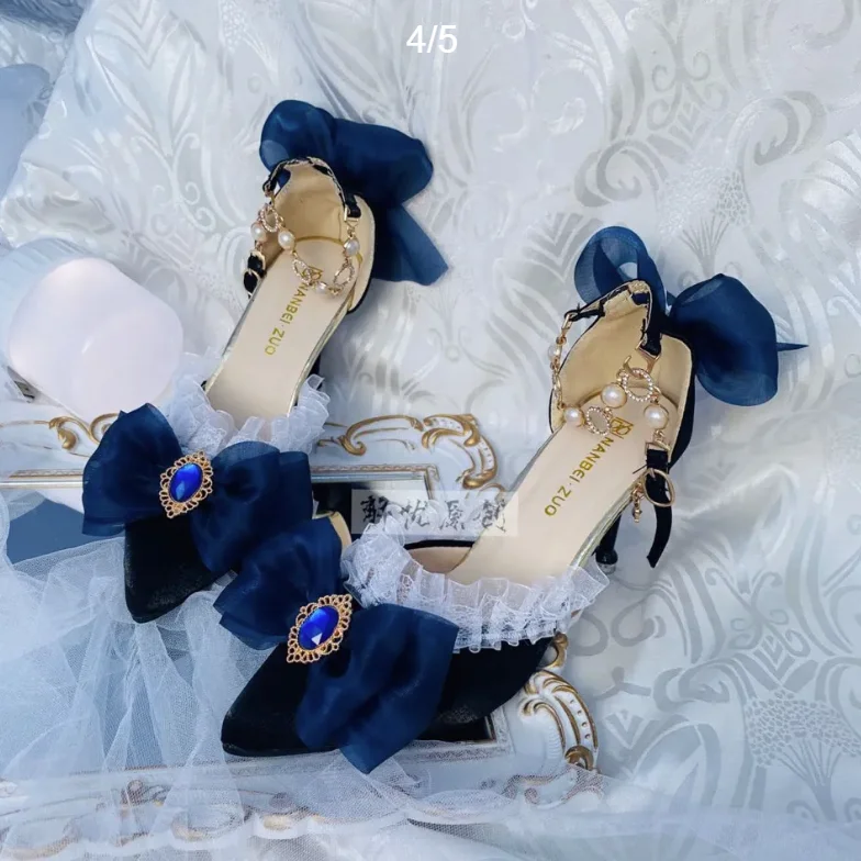 로리타 하이힐 신발 우아한 코트 지적 샌들 로리타 신발 - Court Heel Pointed 리뷰 및 가격