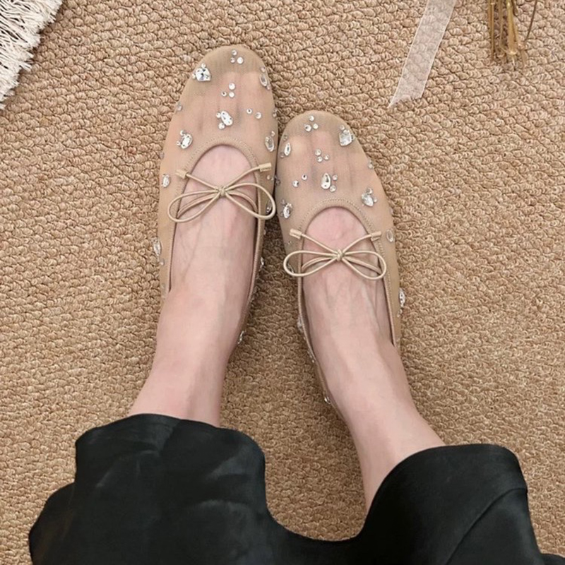 여름 우아한 여성용 반짝이는 라인스톤 리본 메쉬 블록  - Women'S Shoes Large 리뷰 및 가격