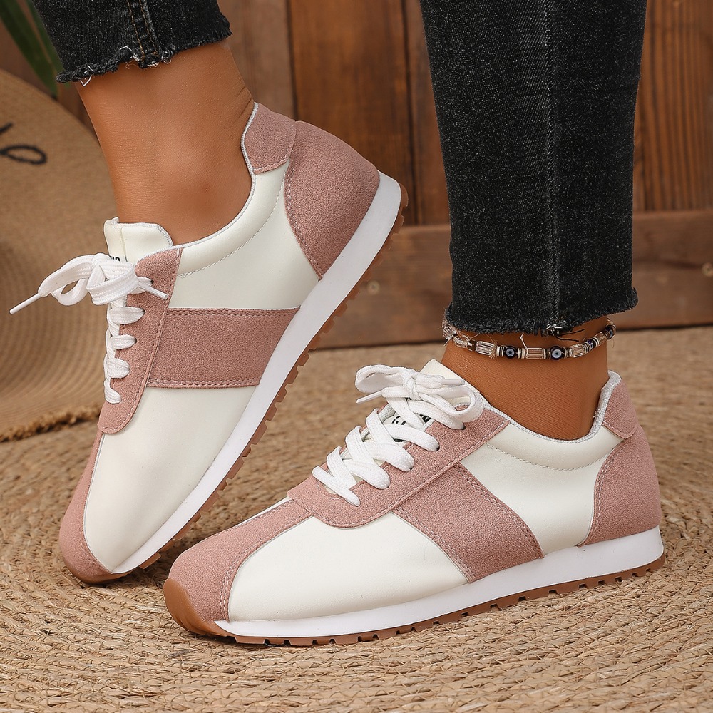 여성 컬러 블록 스니커즈 레이스업 패치워크 레트로 워킹 - Women Shoes Sneakers 리뷰 및 가격